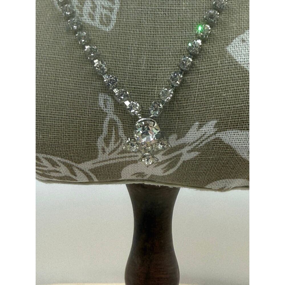 Vintage Rhinestone Choker Necklace - 13.5” Long - Picture 3 of 10